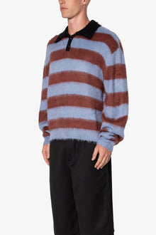 Prep Stripe Fuzzy Sweater | Blue x Red