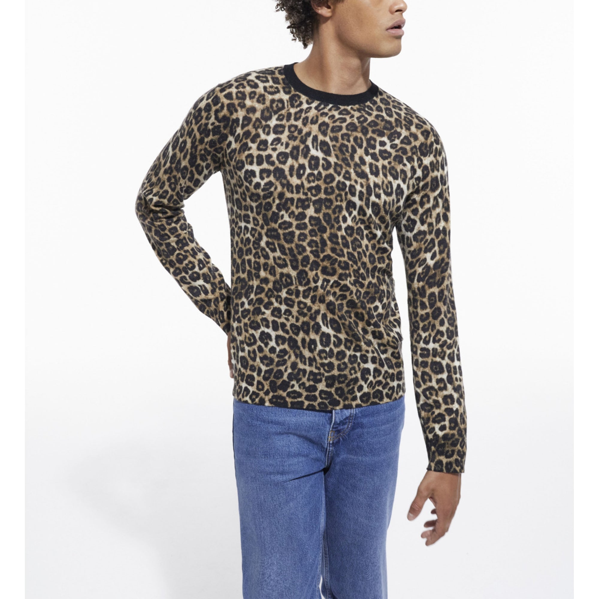 Print Cashmere Sweater | Men | Leopard