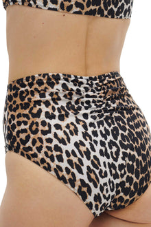 Print High Rise Bikini Briefs | Leopard (V2)