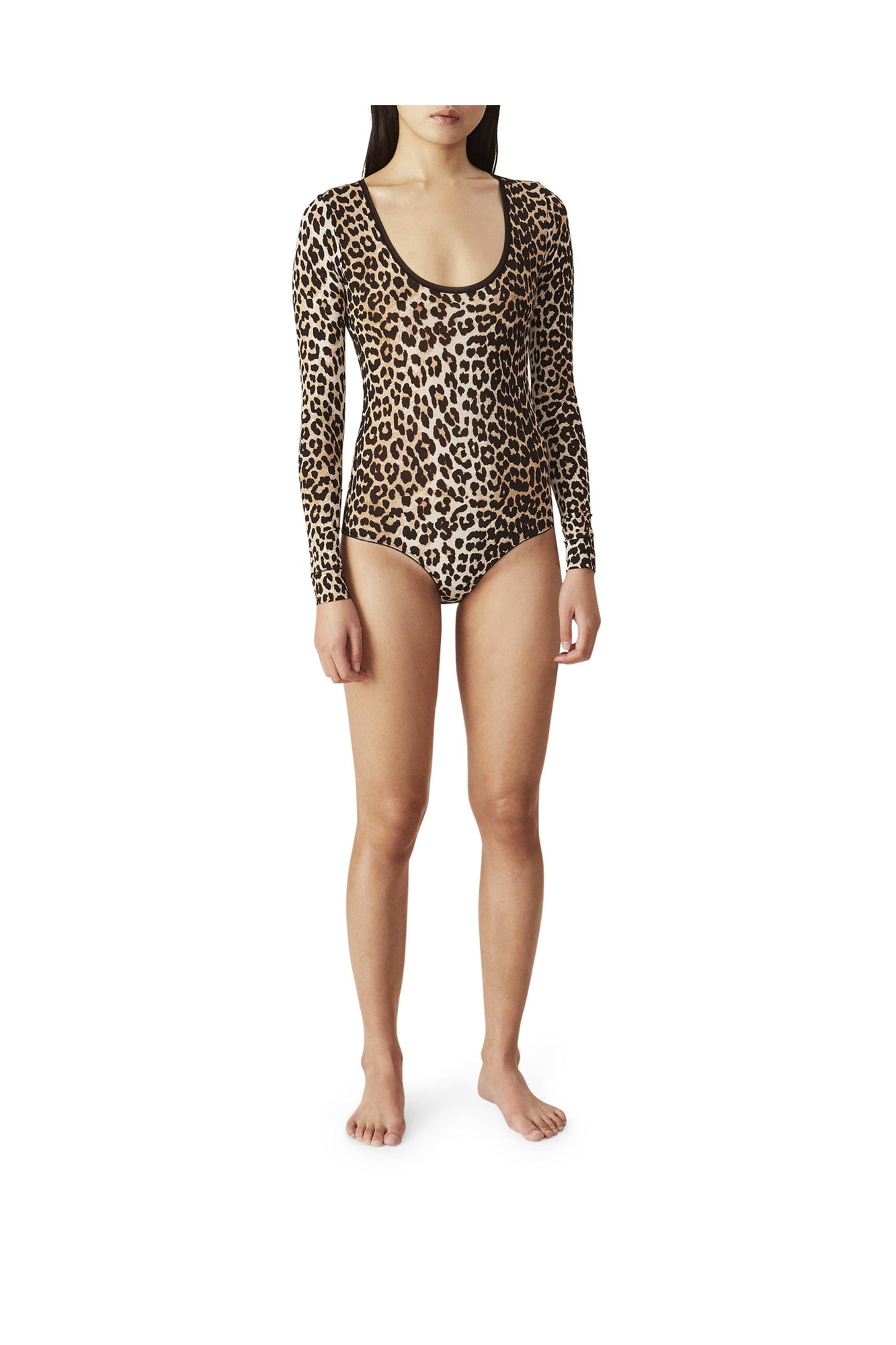Print Mesh Bodystocking | Leopard