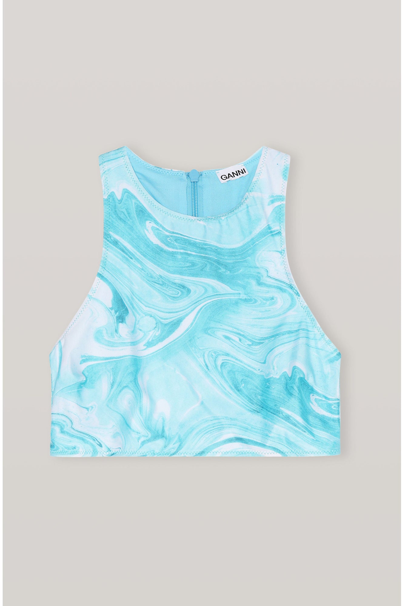 Print Racerback Bikini Top | Bachelor Blue
