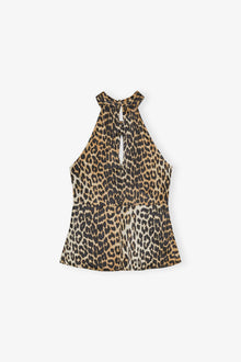 Print Satin Top | Leopard