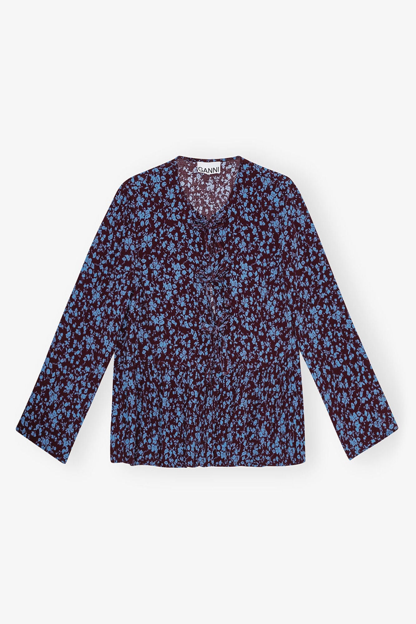 Printed Crepe Peplum Blouse | Port Royale