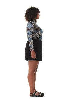 Printed Mesh Long sleeve Rollneck Sweater | Silver Lake Blue