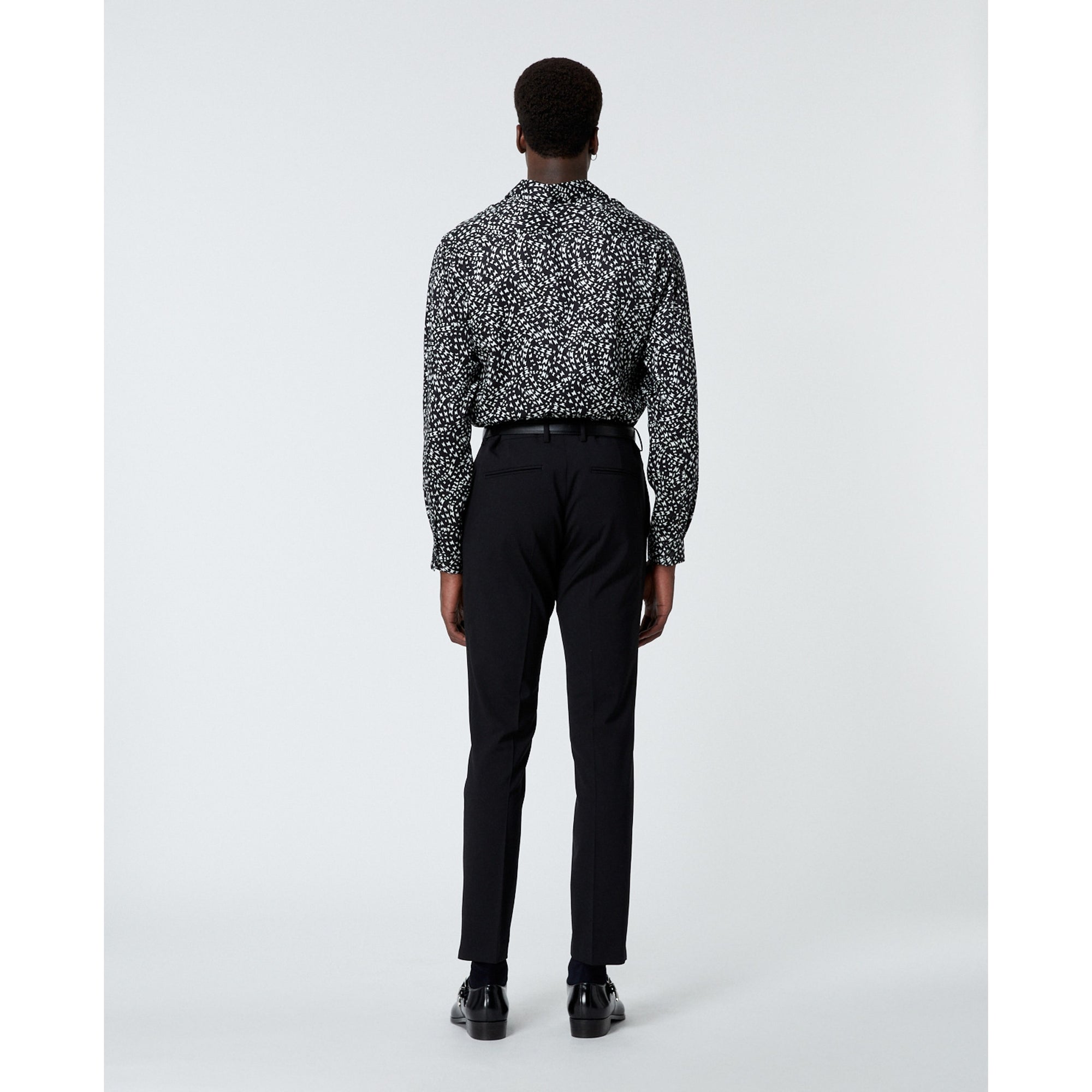 Printed Shirt With Whirl Motif | Men | Black x White