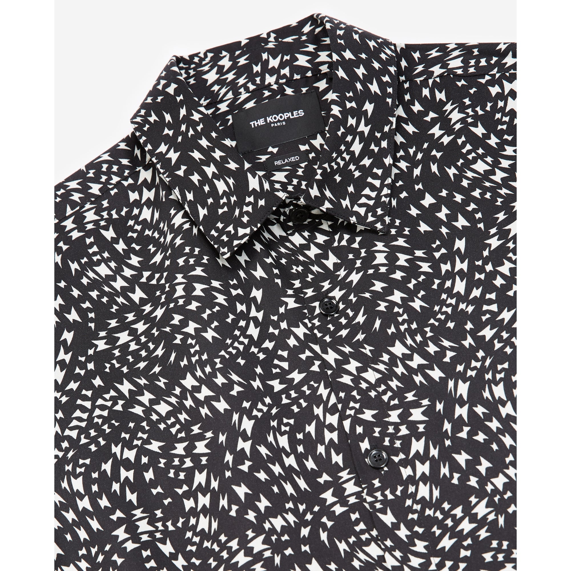 Printed Shirt With Whirl Motif | Men | Black x White