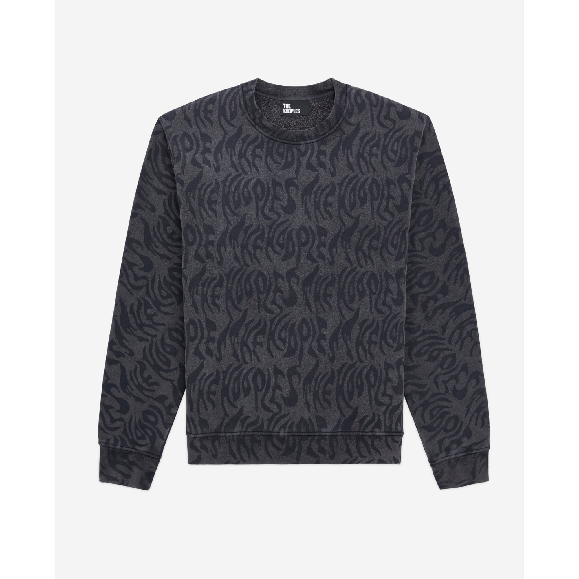 Printed Sweatshirt | Men | Black Washed