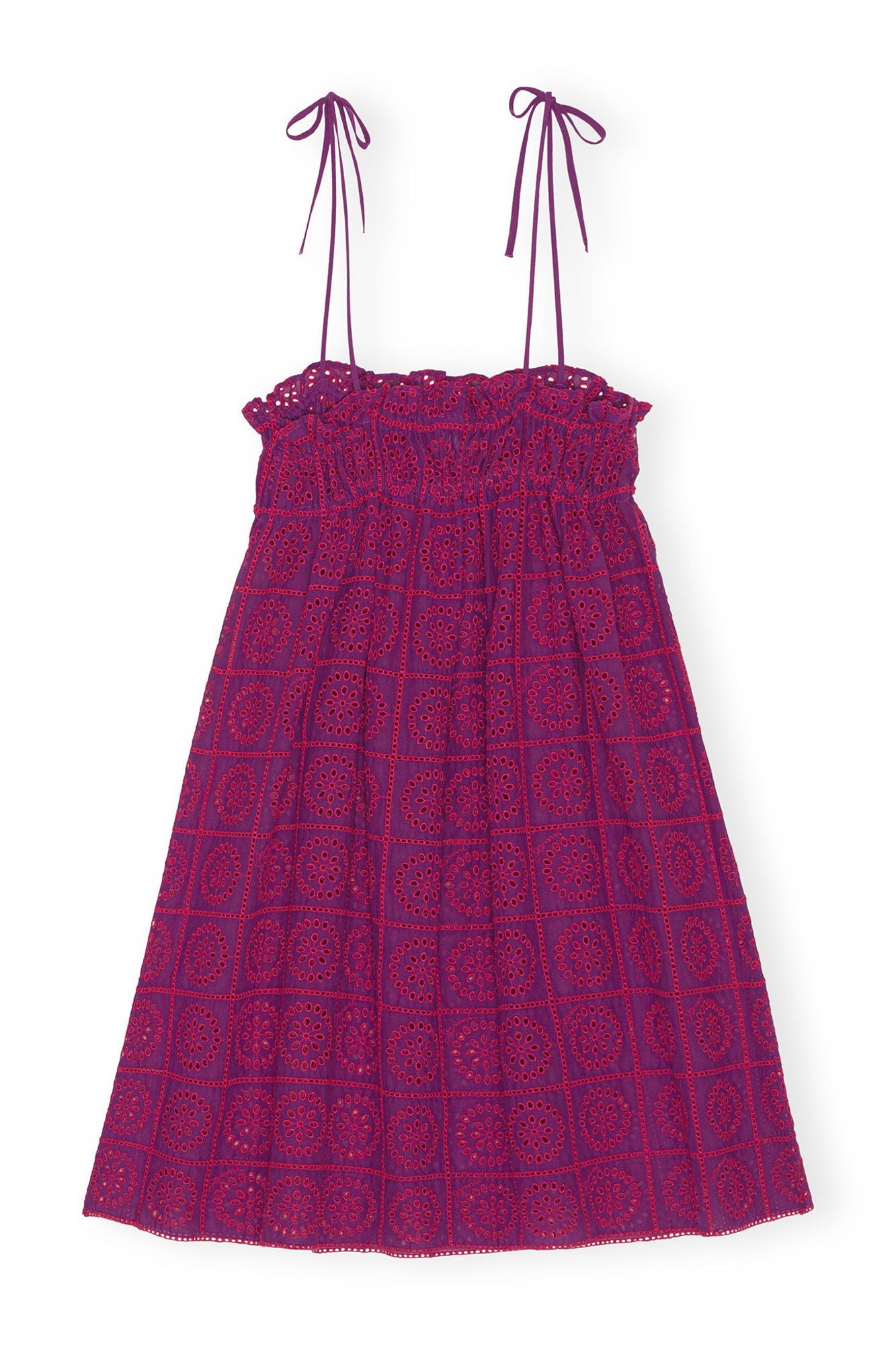 Purple Broderie Anglaise Strap Dress | Sparkling Grape
