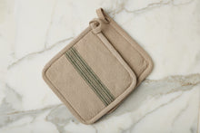Pot Holder | Vintage Spruce Green Stripe | Set of 2