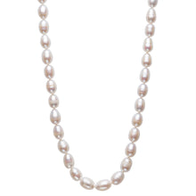 Womens | 8.5-9.5mm Pear 20inches Cut White Freshwater Pearl | Baroque Strand Necklace | Sterling Silver