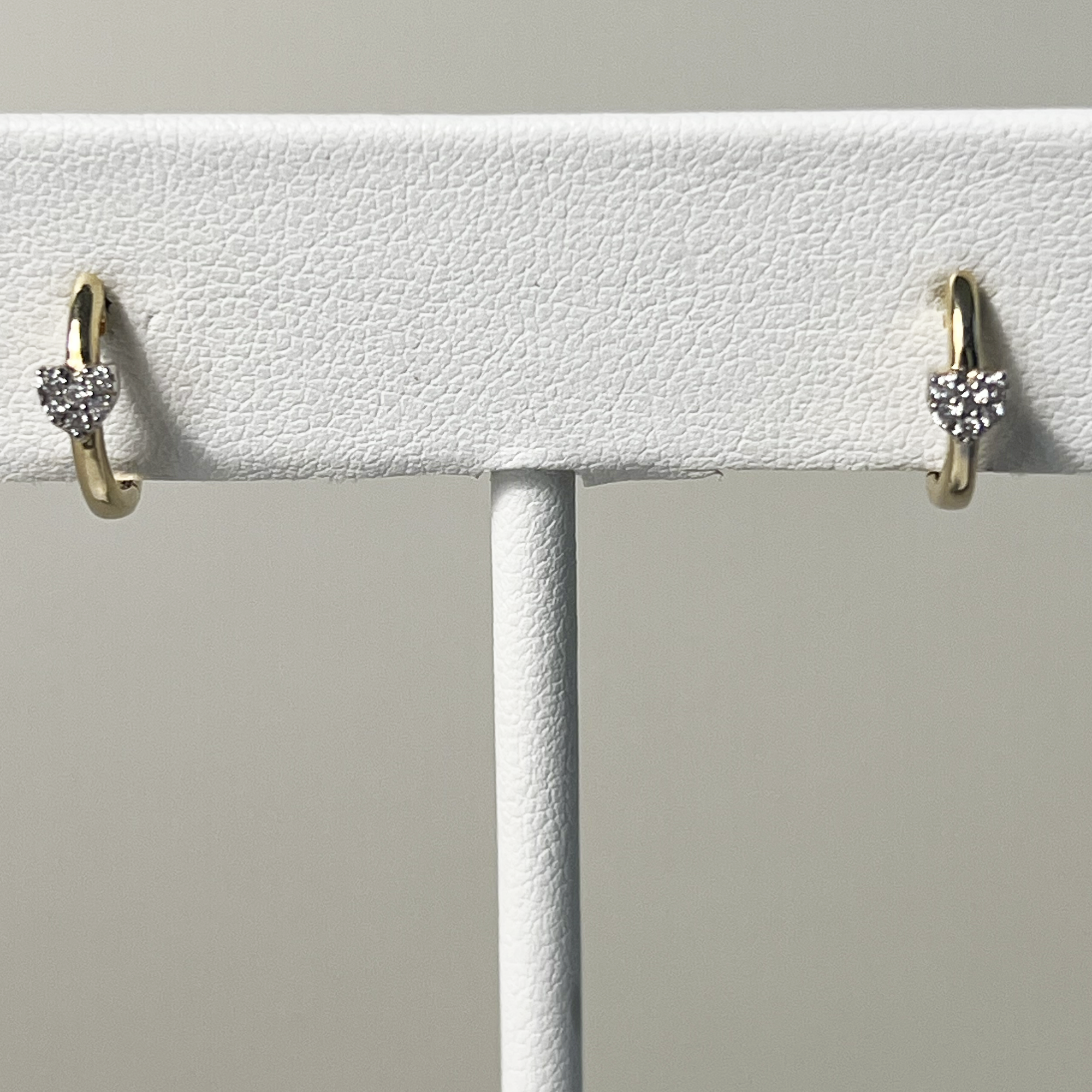 Heart to Heart Pave Huggies | 10K Yellow Gold | White Diamond