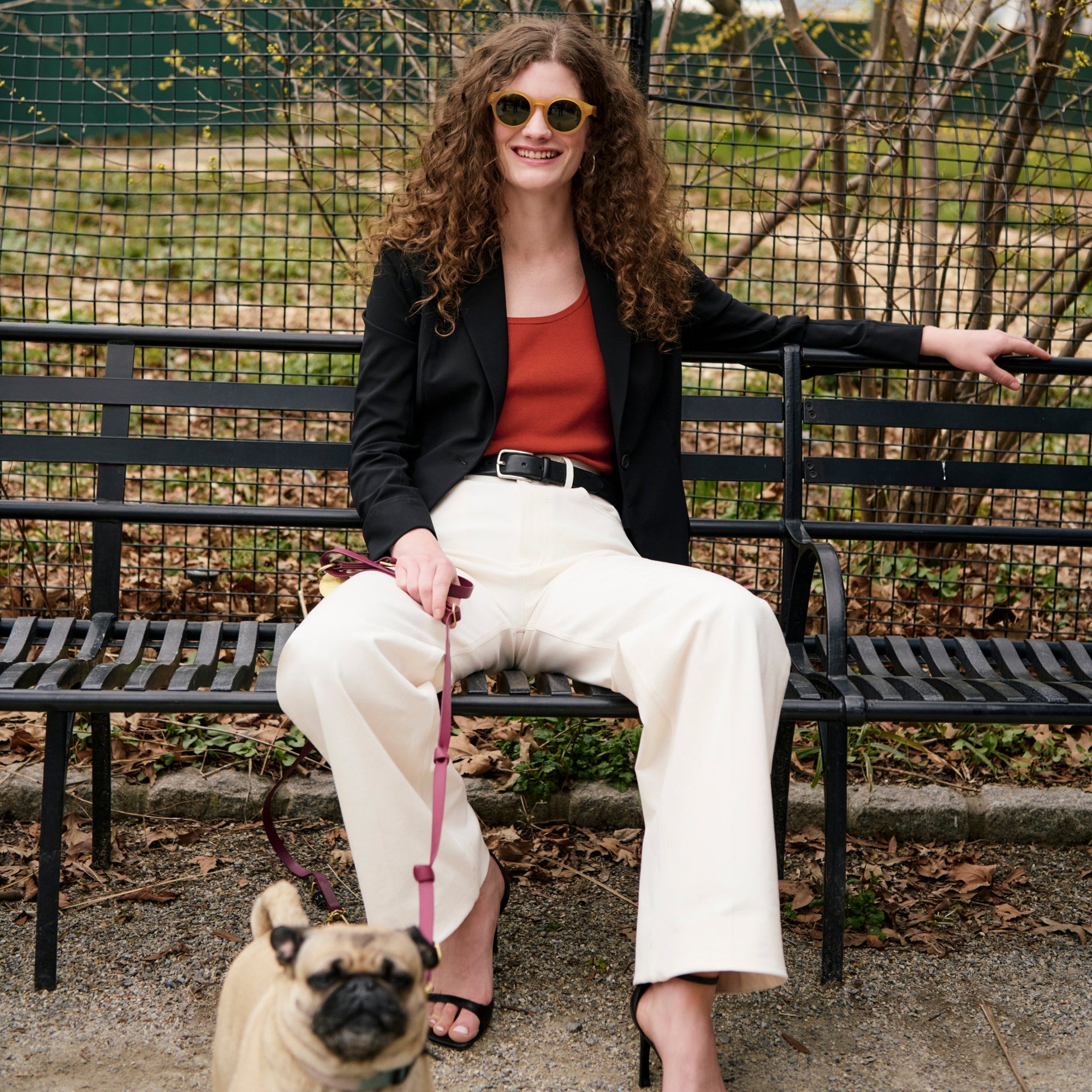 Front image of a woman wearing the Milo Jean in Tusk | Exclude