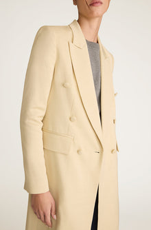 Viscose Slub Blazer Coat | Straw