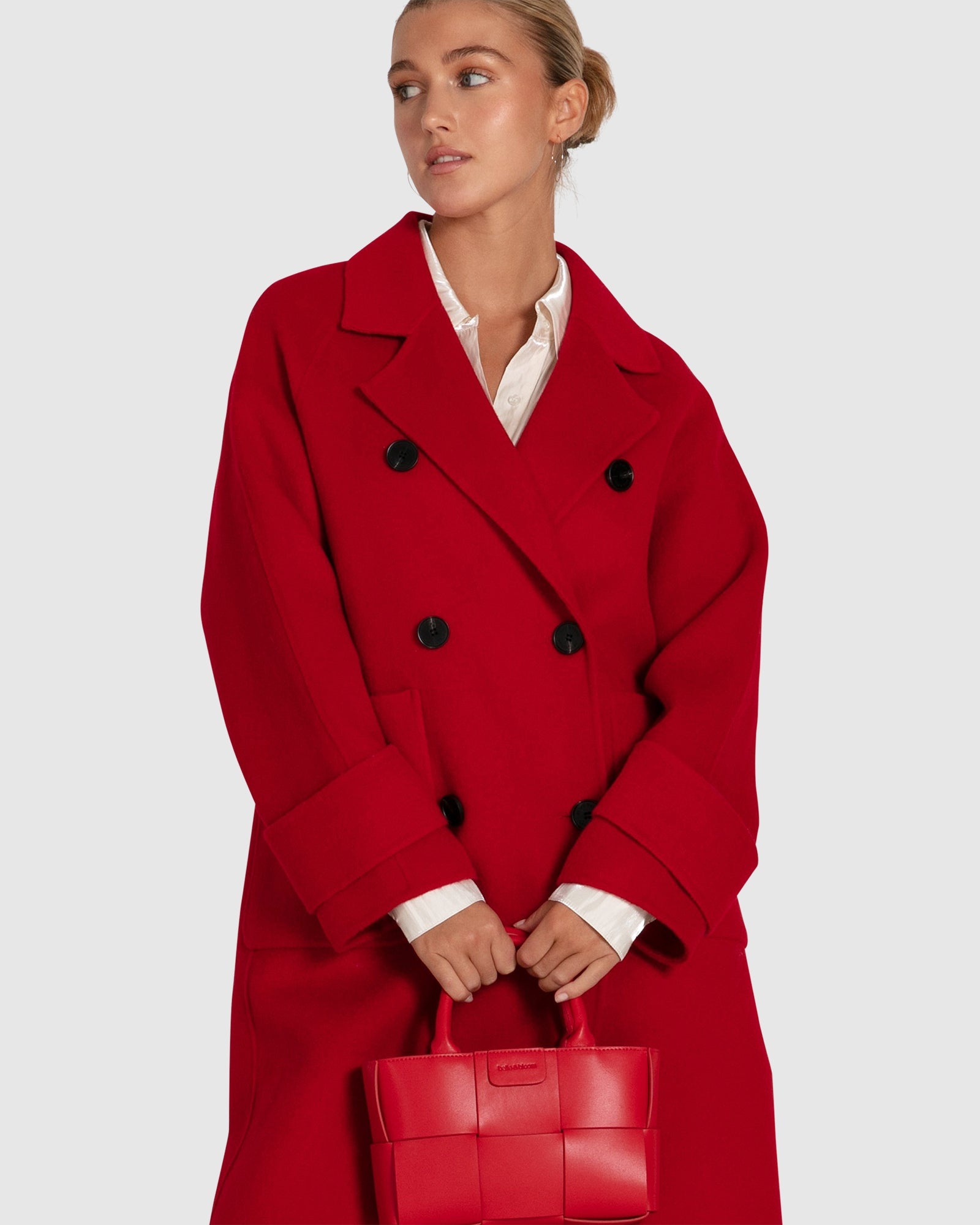 Rumour Has It Oversized Wool Blend Coat | Women | Red