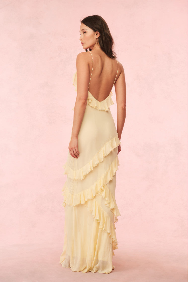 Rialto Pastel Maxi Dress | Citron