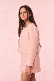 Girls Riviere Tweed Jacket | Strawberry Spritz