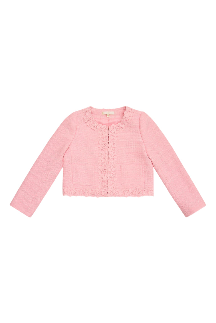 Girls Riviere Tweed Jacket | Strawberry Spritz