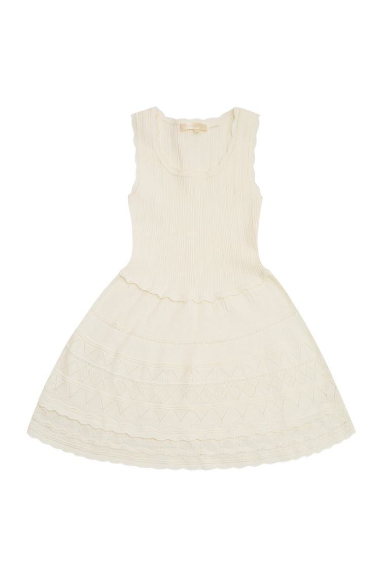 Girls Ronellia Knit Mini Dress | Ivory