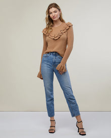 Pointelle Ruffle Sweater | Lion