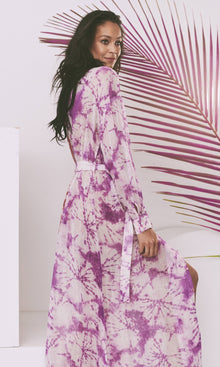 Womens | Ava Viscose Georgette Lurex Long Dress | Multi