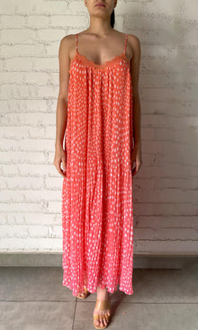 Womens | Blaire Polyester Chiffon Long Dress | Neon Pink