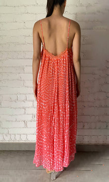 Womens | Blaire Polyester Chiffon Long Dress | Neon Pink
