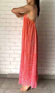 Womens | Blaire Polyester Chiffon Long Dress | Neon Pink