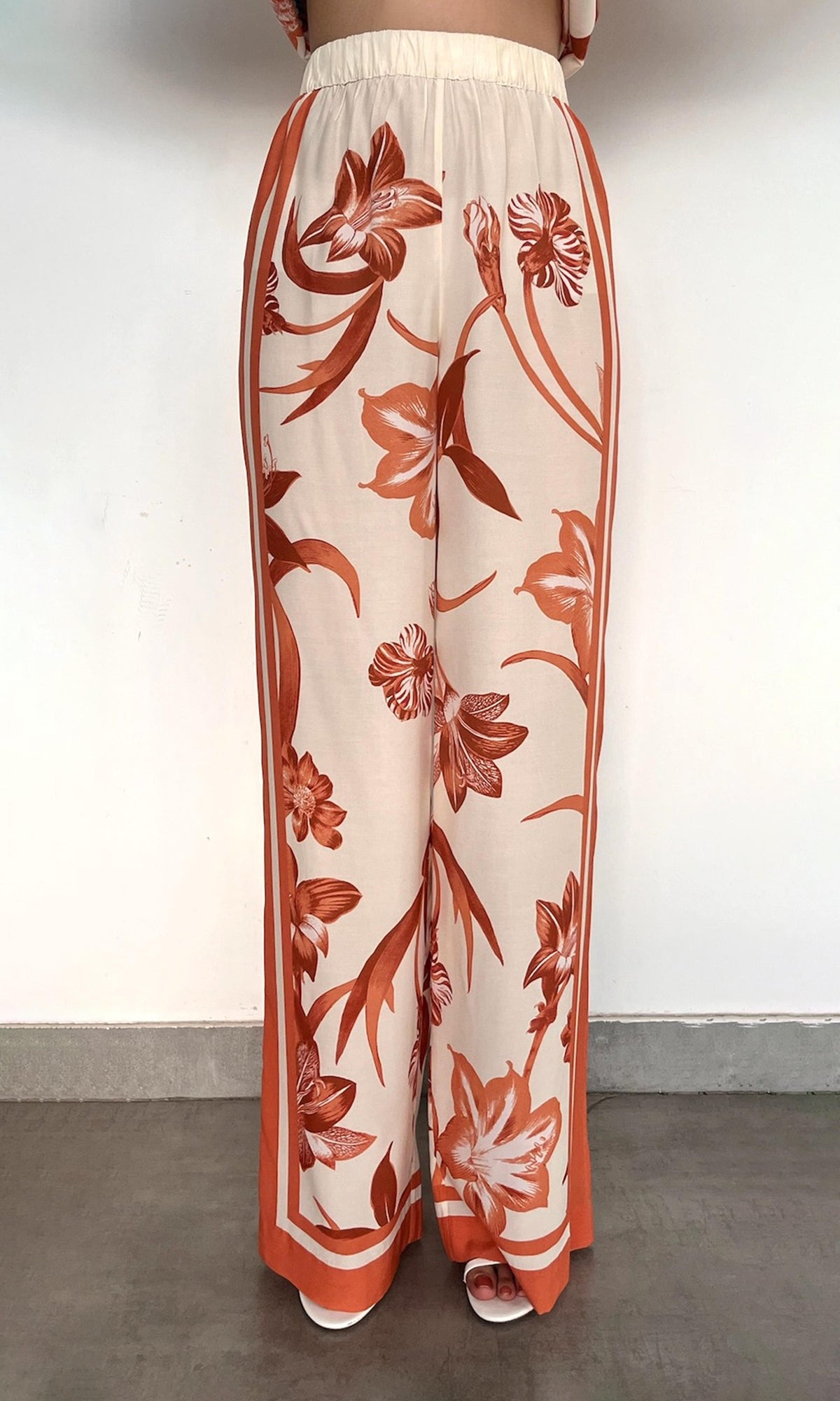 Womens | Ciro Viscose Crepe Heavy (Skw 3202) Elasticated Pyjama Pants | Beige Brown