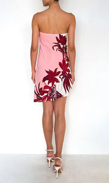 Womens | Eve Viscose Heavy Crepe Mini Dress | Pink Burgundy