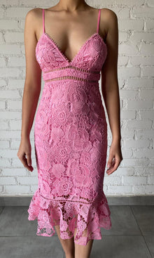Womens | Inv Cotton Lace Long Dress | Pink