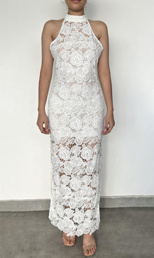 Rococo Sand | Inv Polyester Chemical Lace Long Dress | Midi Dress