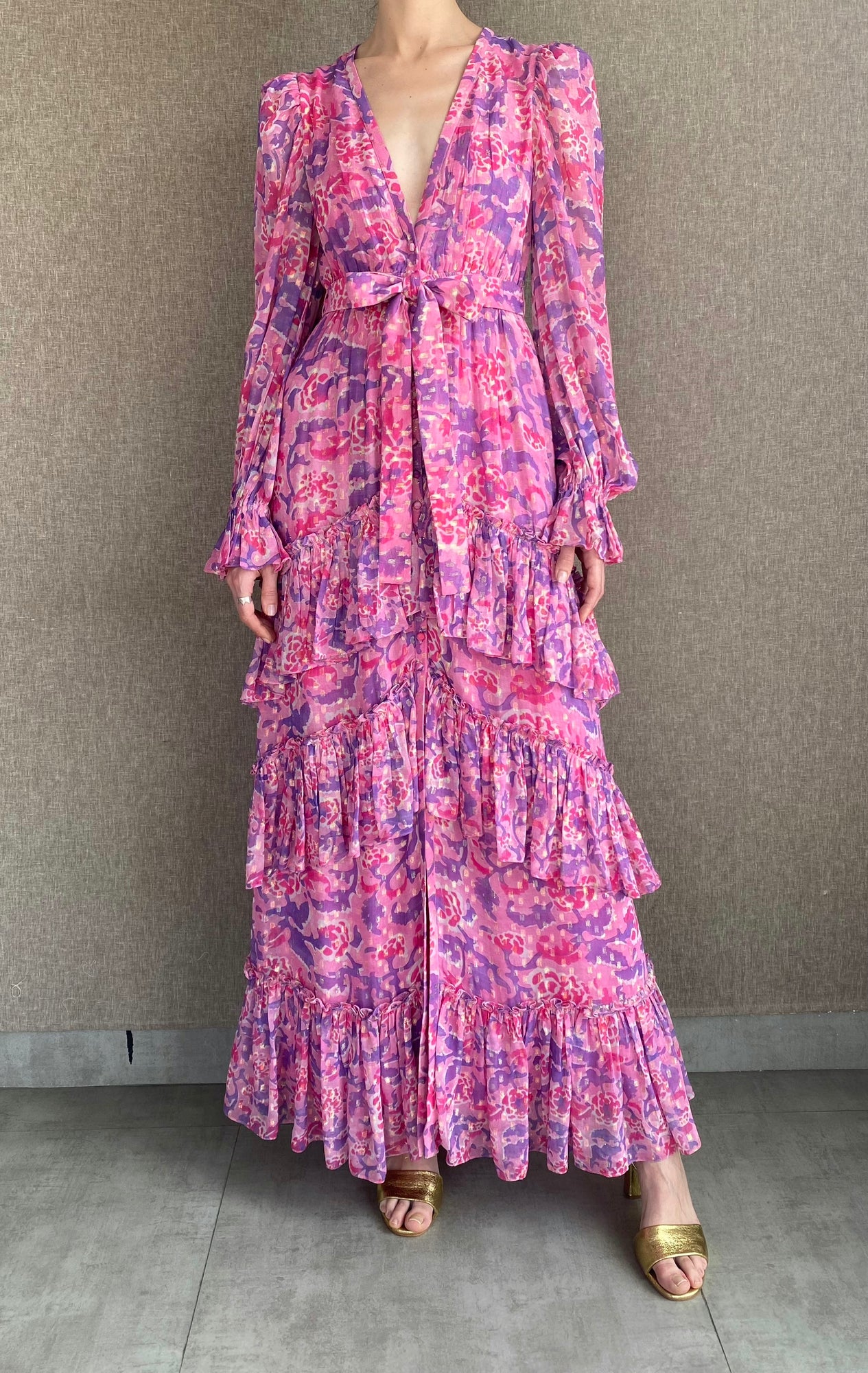 Lei Long Dress With Tie Up Belt