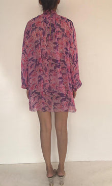 Rococo Sand | Lei Viscose Crinkle Chiffon Short Dress | Pink