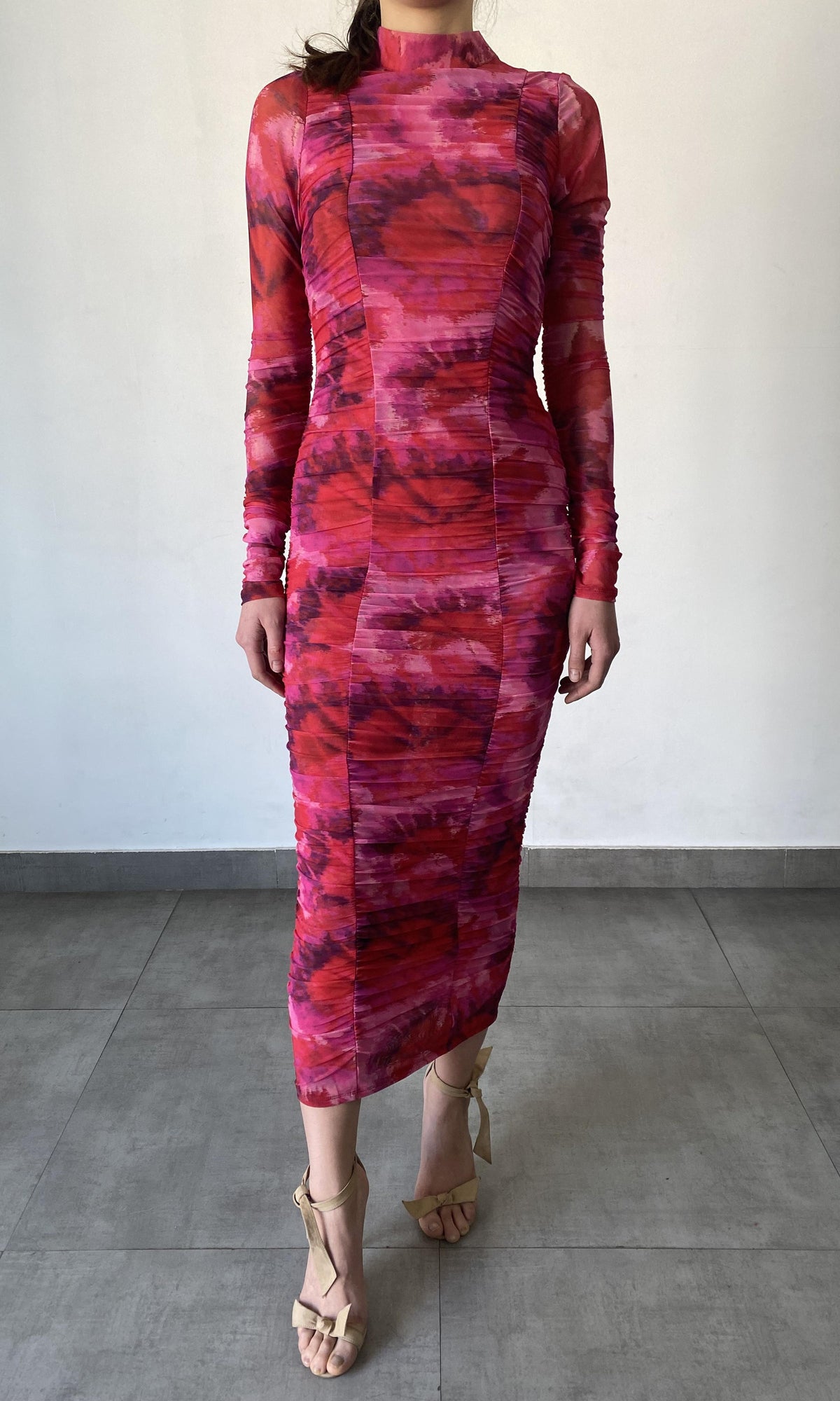 Womens | Mabel Nylon Powermesh Long Dress | Pink