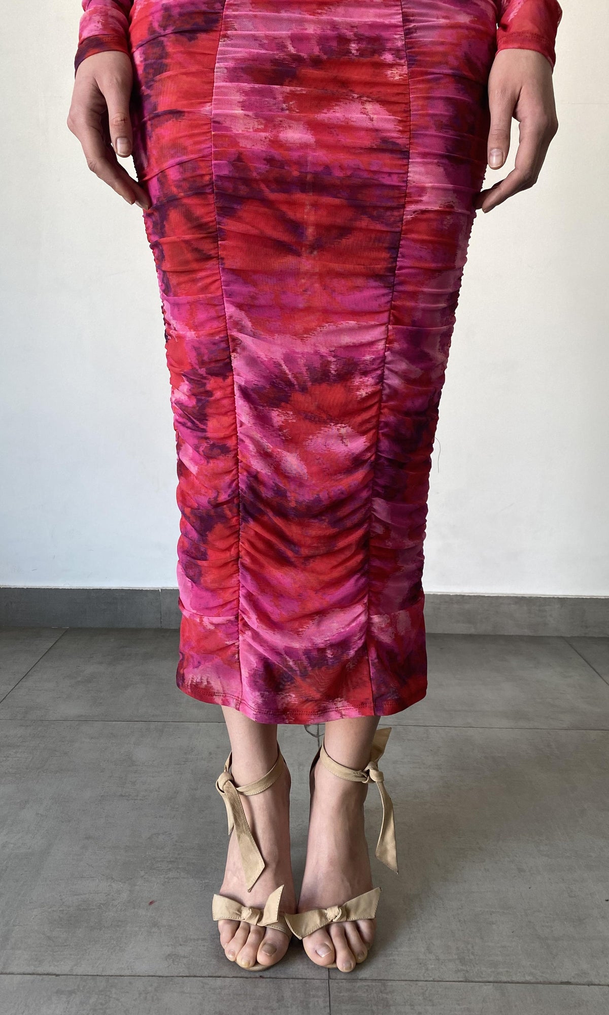 Womens | Mabel Nylon Powermesh Long Dress | Pink