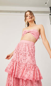 Rococo Sand | Moss Cotton Schiffli Bandeau | Pink