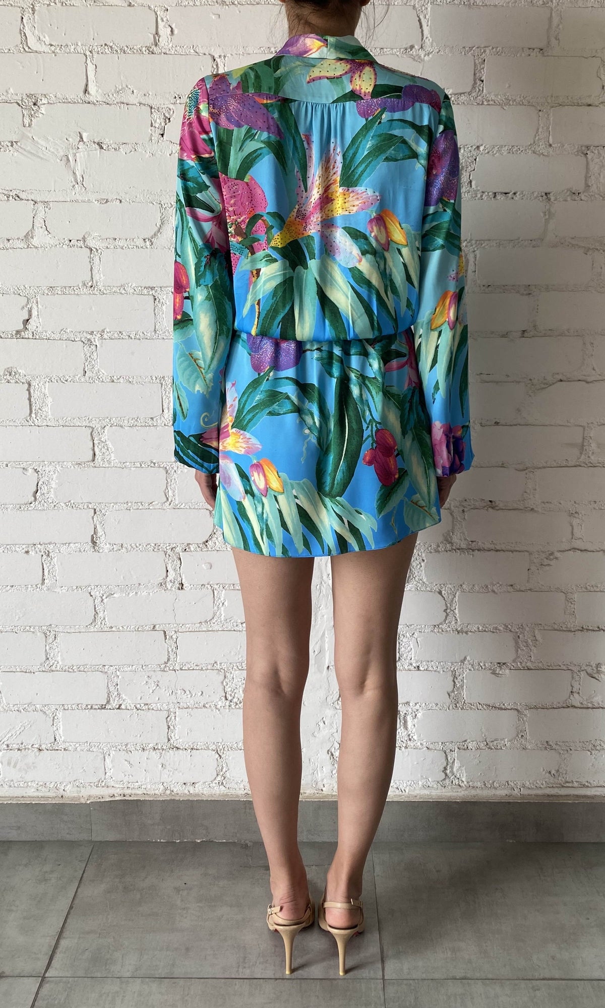 Womens | Ocean Polyster Satin Lycra Mini Dress | Turquoise