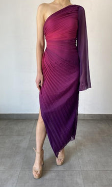 Womens | Paige Polyester Chiffon Long Dress | Pink/Purple