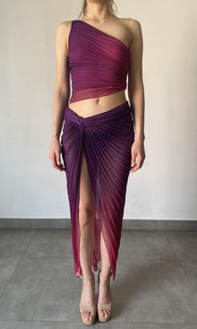 Womens | Paige Polyester Chiffon Long Skirt | Purple Multi