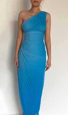 Rococo Sand | Rae Polyester Chiffon Long Dress | Blue Ombre