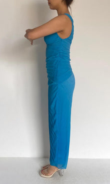 Rococo Sand | Rae Polyester Chiffon Long Dress | Blue Ombre