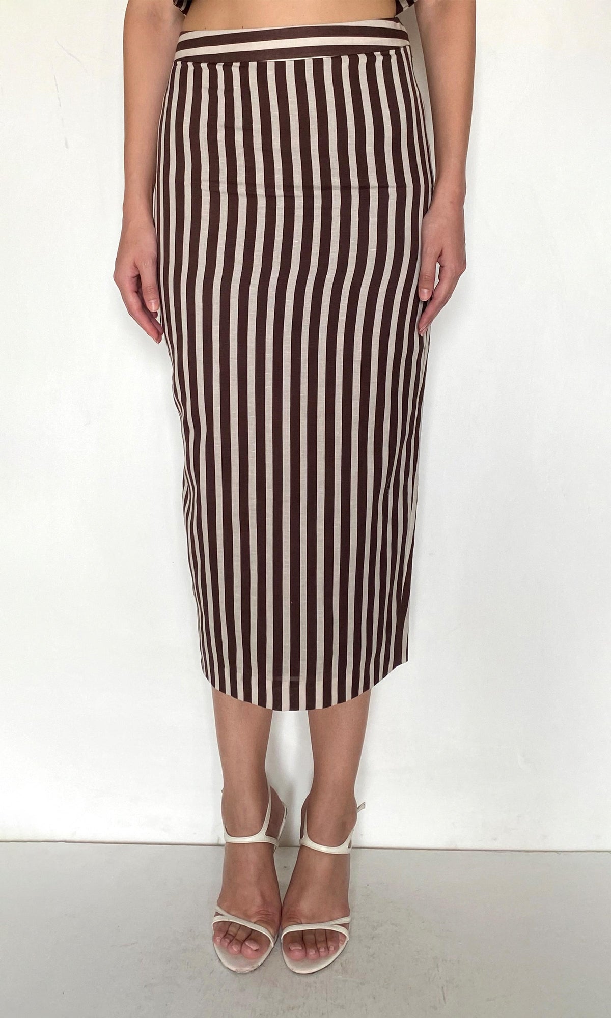 Rococo Sand | Riv Linen Cotton Skirt | Brown