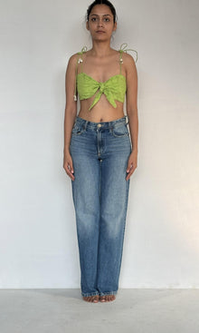 Rococo Sand | Sasha Cotton Schiffli Top | Pear Green