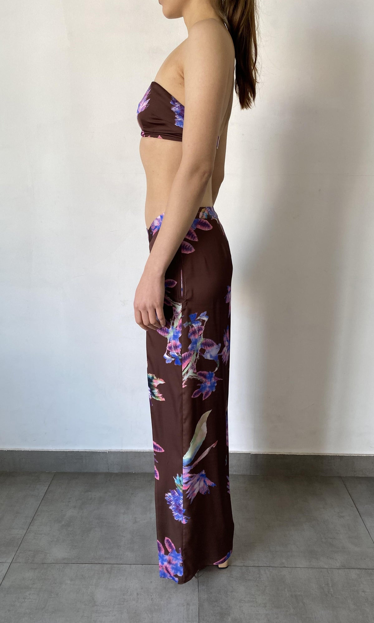 Rococo Sand | Shay Polyester Satin Bandaeu | Brown
