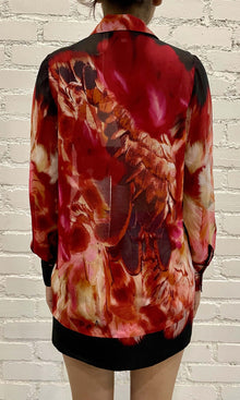 Rococo Sand | Shia Viscose Flat Chiffon Shirt | Black Pink Multi