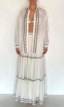 Rococo Sand | Taz Double Gauze Oversized Shirt | White
