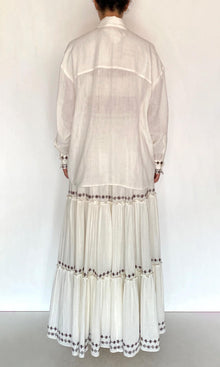 Rococo Sand | Taz Double Gauze Oversized Shirt | White