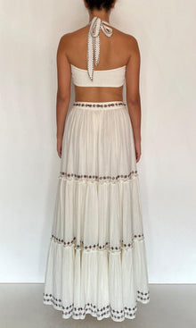 Rococo Sand | Taz Double Gauze Neck Tie Bandeau | White