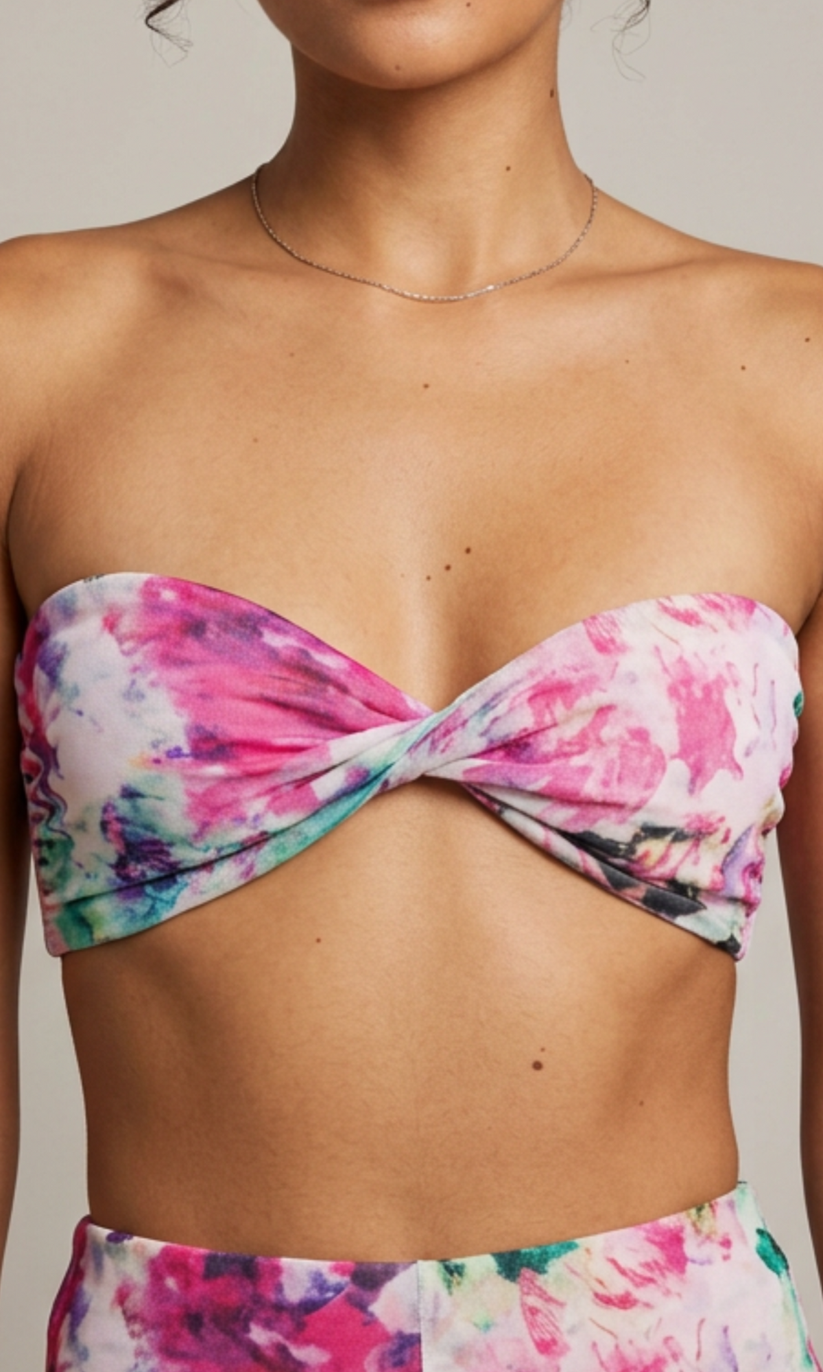 Rococo Sand | Tessa Viscose Crinkle Chiffon Bandeau | Multi