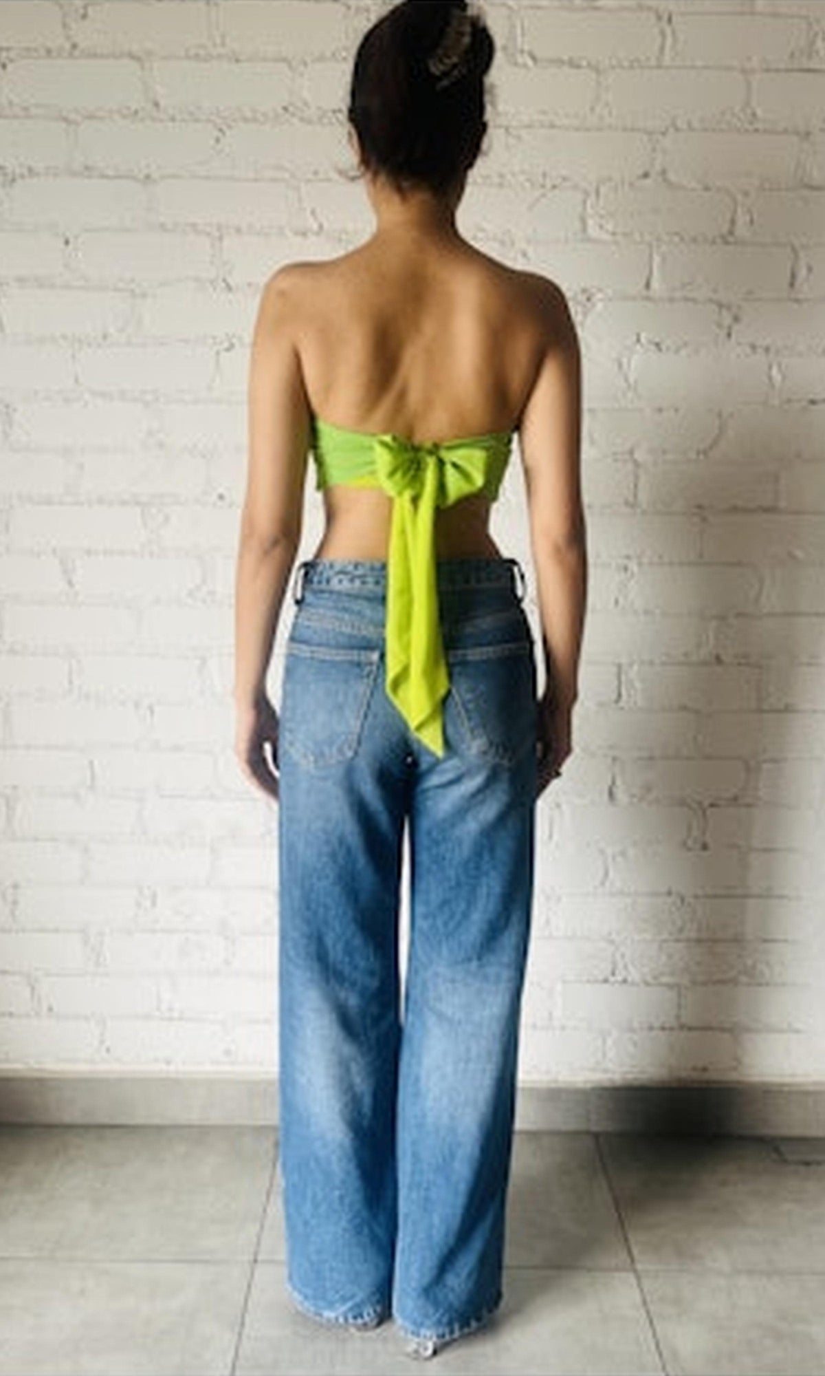 Rococo Sand | Zale Viscose Chiffon Bandeau | Green